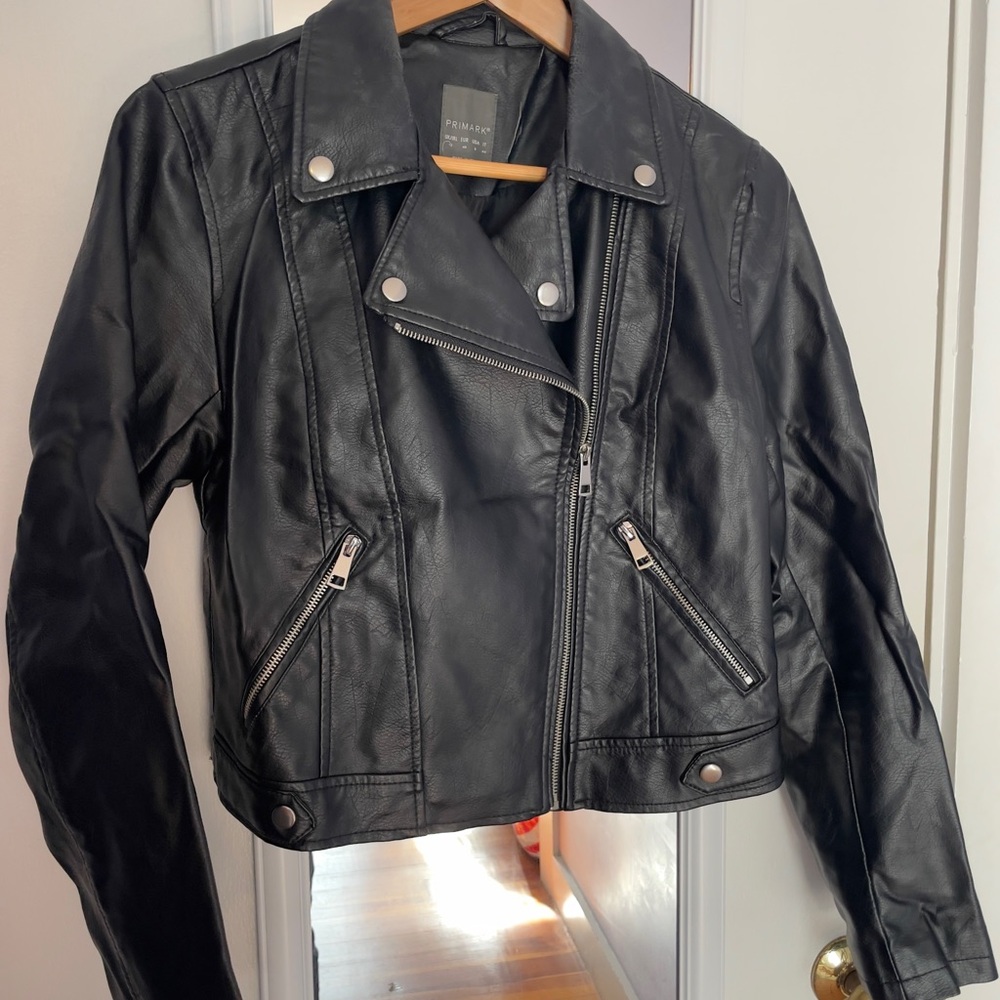 Primark Black Leather Biker Jacket